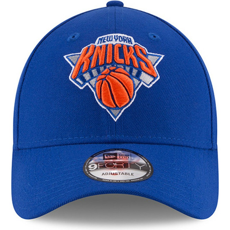new-era-curved-brim-9forty-the-league-new-york-knicks-nba-adjustable-cap-blau