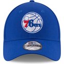 new-era-curved-brim-9forty-the-league-philadelphia-76ers-nba-adjustable-cap-blau
