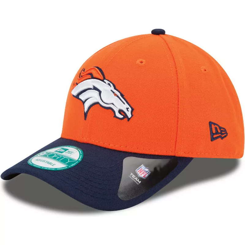 new-era-curved-brim-9forty-the-league-denver-broncos-nfl-adjustable-cap-orange-und-marineblau
