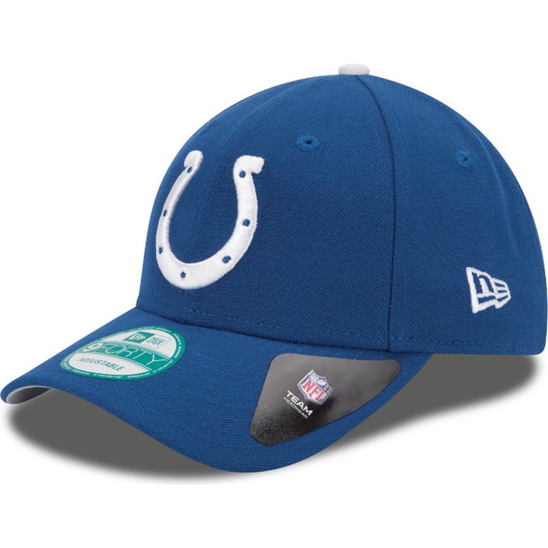 new-era-curved-brim-9forty-the-league-indianapolis-colts-nfl-adjustable-cap-blau