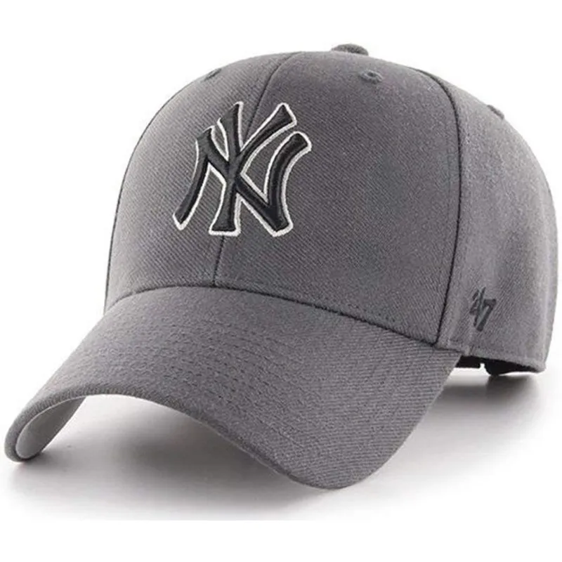 mutzen-gebogen-grau-verstellbares-band-negro-der-new-york-yankees-mlb-von-47-brand