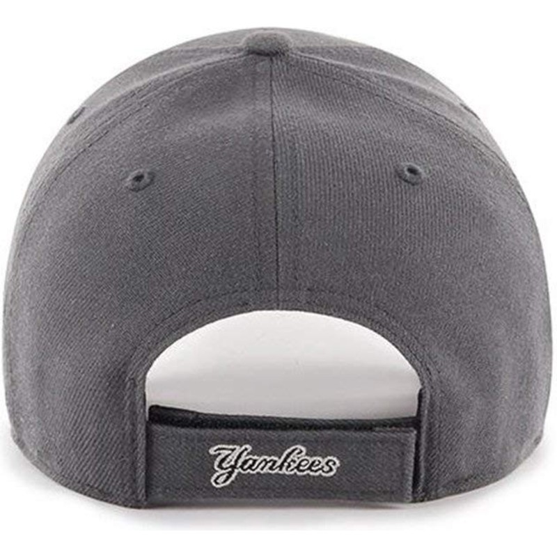 47-brand-curved-brim-schwarzes-logo-new-york-yankees-mlb-mvp-adjustable-cap-grau
