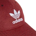 casquette-courbee-rouge-et-noire-avec-logo-blanc-trefoil-primeknit-adidas