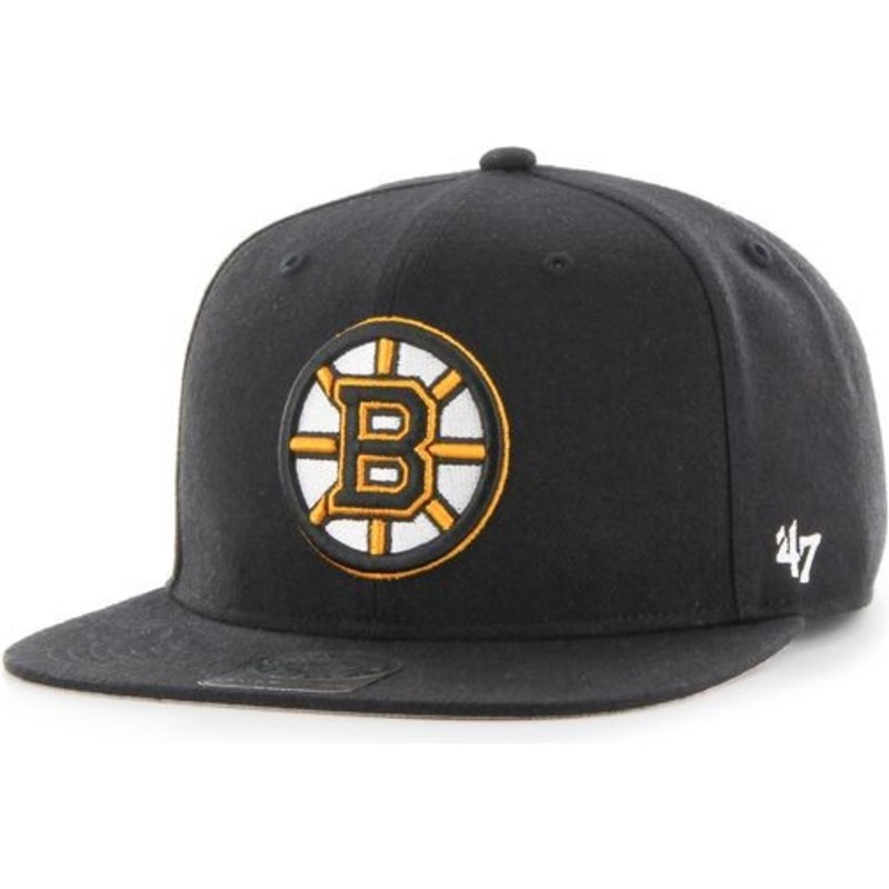 47-brand-flat-brim-boston-bruins-nhl-captain-sure-shot-snapback-cap-schwarz-