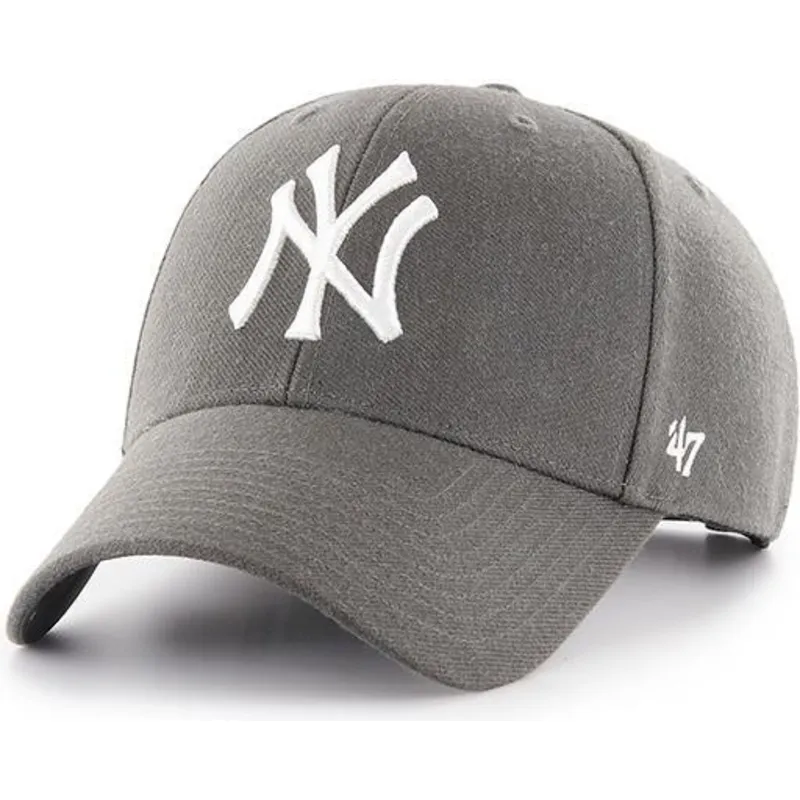 cappelli-curva-grigio-cinghia-regolabile-piedra-dei-new-york-yankees-mlb-di-47-brand