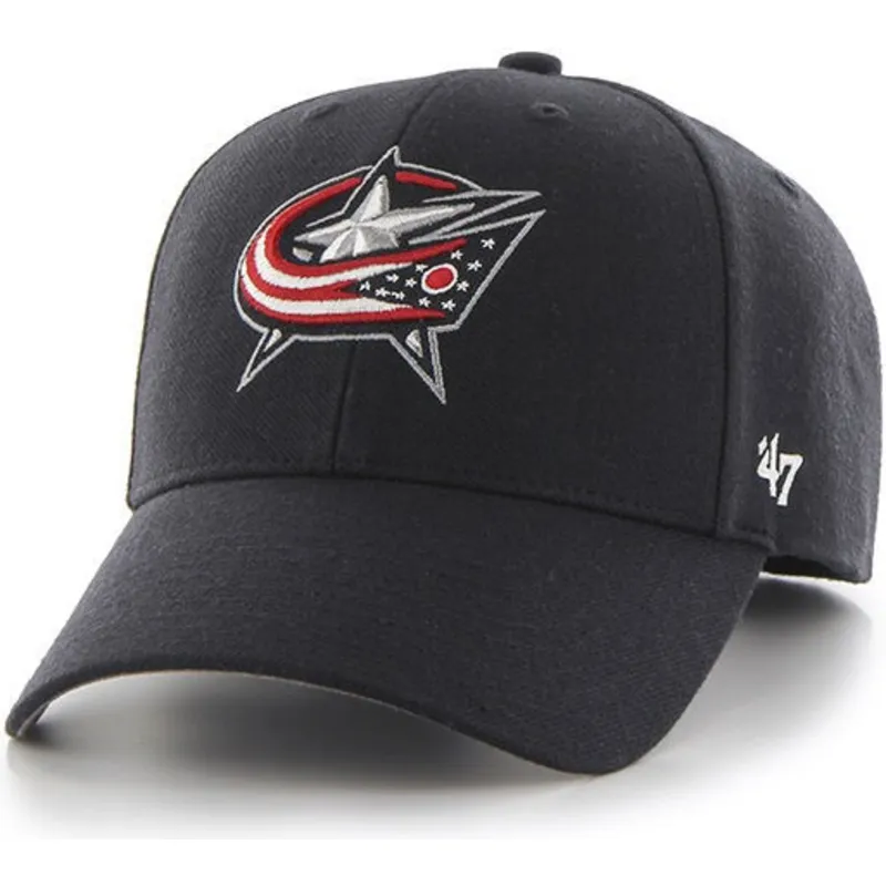cappellino-curvo-blu-marino-dei-columbus-blue-jackets-nhl-mvp-di-47-brand