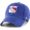 blaue-new-york-rangers-nhl-clean-up-kappe-mit-gebogenem-schirm-von-47-brand