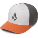 volcom-curved-brim-copper-full-stone-xfit-fitted-cap-grau-mit-orange-visor