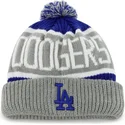 cuffia-grigia-e-blu-con-pompon-los-angeles-dodgers-mlb-cuff-knit-calgary-di-47-brand