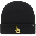 schwarze-mutze-mit-goldenem-logo-der-los-angeles-dodgers-mlb-cuff-knit-metallic-von-47-brand