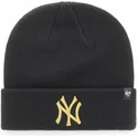 cuffia-nera-con-logo-oro-dei-new-york-yankees-mlb-cuff-knit-metallic-di-47-brand