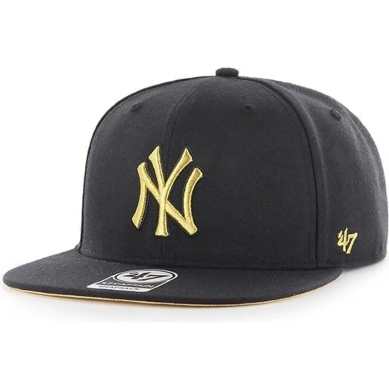 cappelli-piatta-nero-snapback-oro-dei-new-york-yankees-mlb-di-47-brand