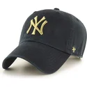 cappellino-nero-con-visiera-curva-e-logo-oro-dei-new-york-yankees-mlb-clean-up-metallic-di-47-brand