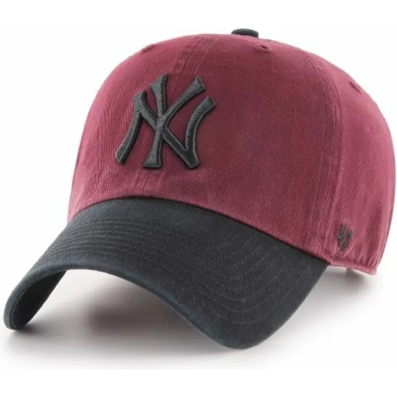 cappelli-curva-rosso-cinghia-regolabile-negro-dei-new-york-yankees-mlb-di-47-brand