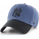 cappellino-curvo-blu-navy-con-visiera-e-logo-nero-dei-new-york-yankees-mlb-clean-up-two-tone-di-47-brand