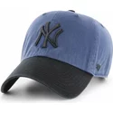 cappellino-visiera-curva-blu-marino-con-visiera-e-logo-nero-di-new-york-yankees-mlb-clean-up-two-tone-di-47-brand