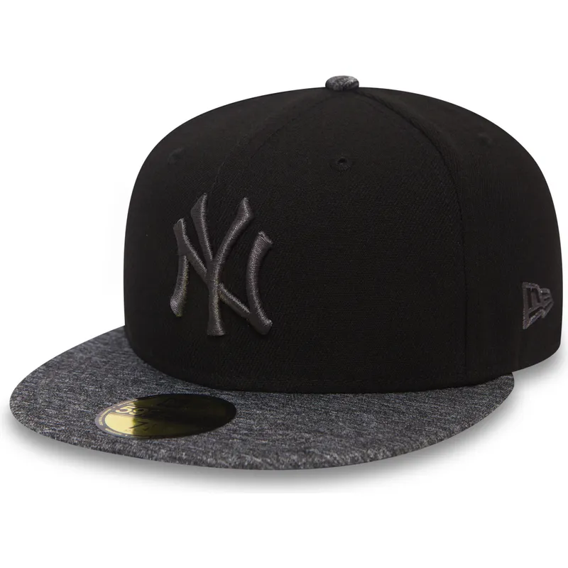 cappello-piatto-nero-chiuso-con-logo-e-visiera-grigia-59fifty-grey-collection-dei-new-york-yankees-mlb-di-new-era