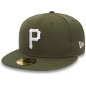 cappello-piatto-verde-aderente-59fifty-seasonal-heather-dei-pittsburgh-pirates-mlb-di-new-era