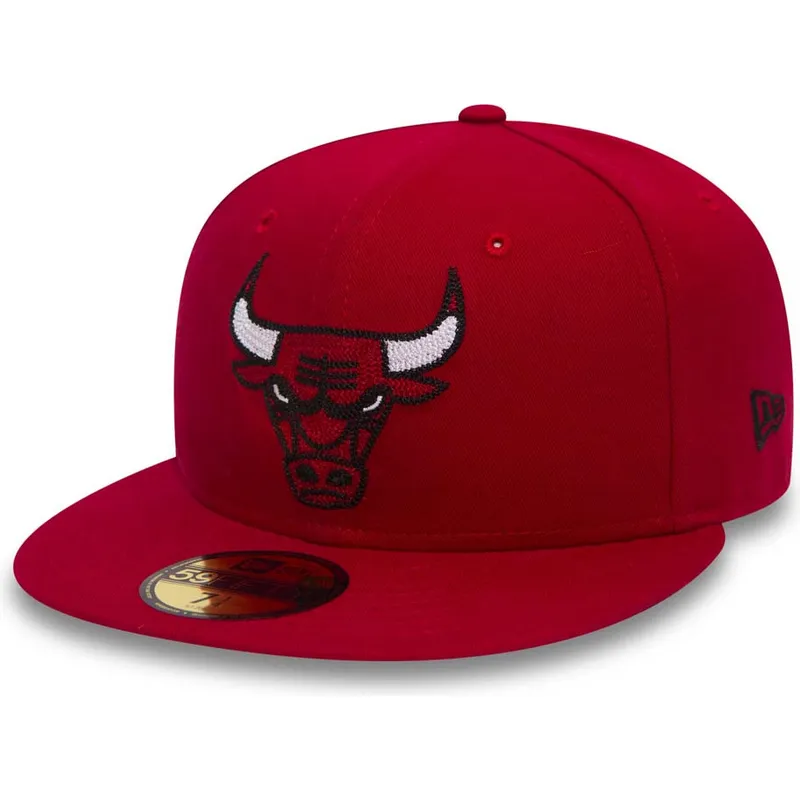 cappelli-piatta-rosso-regolato-59fifty-chain-stitch-dei-chicago-bulls-nba-di-new-era