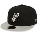 cappello-piatto-nero-e-grigio-aderente-59fifty-dei-san-antonio-spurs-nba-di-new-era