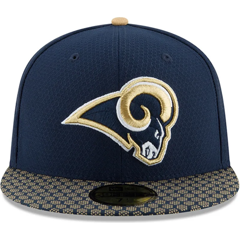 cappelli-piatta-blu-regolato-59fifty-sideline-dei-los-angeles-rams-nfl-di-new-era