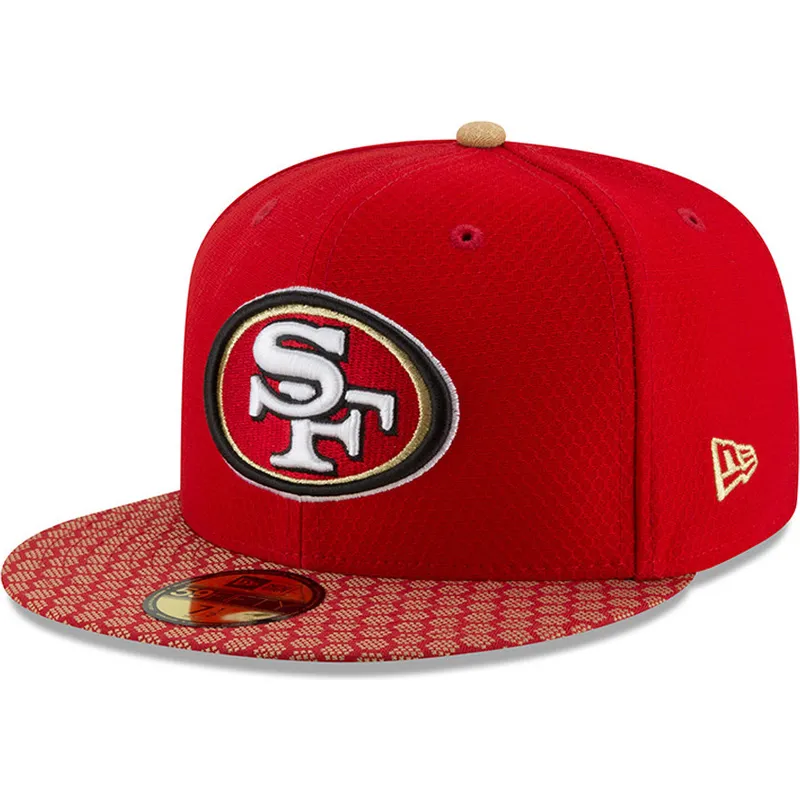 cappelli-piatta-rosso-regolato-59fifty-sideline-dei-san-francisco-49ers-nfl-di-new-era