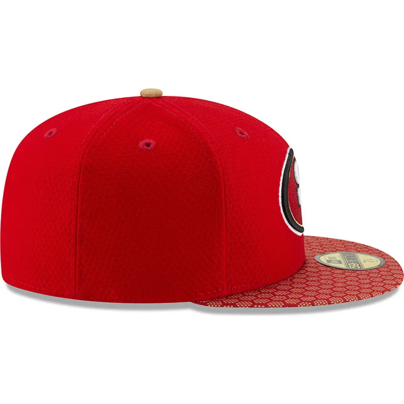 cappelli-piatta-rosso-regolato-59fifty-sideline-dei-san-francisco-49ers-nfl-di-new-era