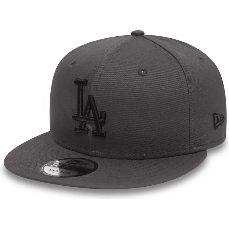 cappelli-piatta-pietra-snapback-negro-9fifty-league-essential-dei-los-angeles-dodgers-mlb-di-new-era