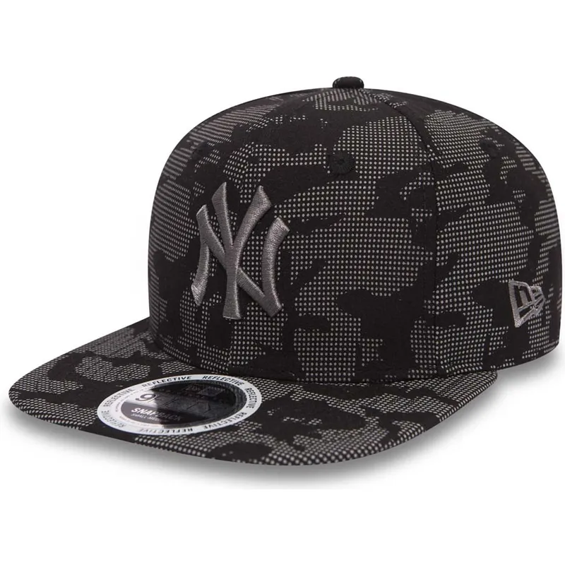 cappelli-piatta-nero-snapback-9fifty-night-time-reflective-dei-new-york-yankees-mlb-di-new-era