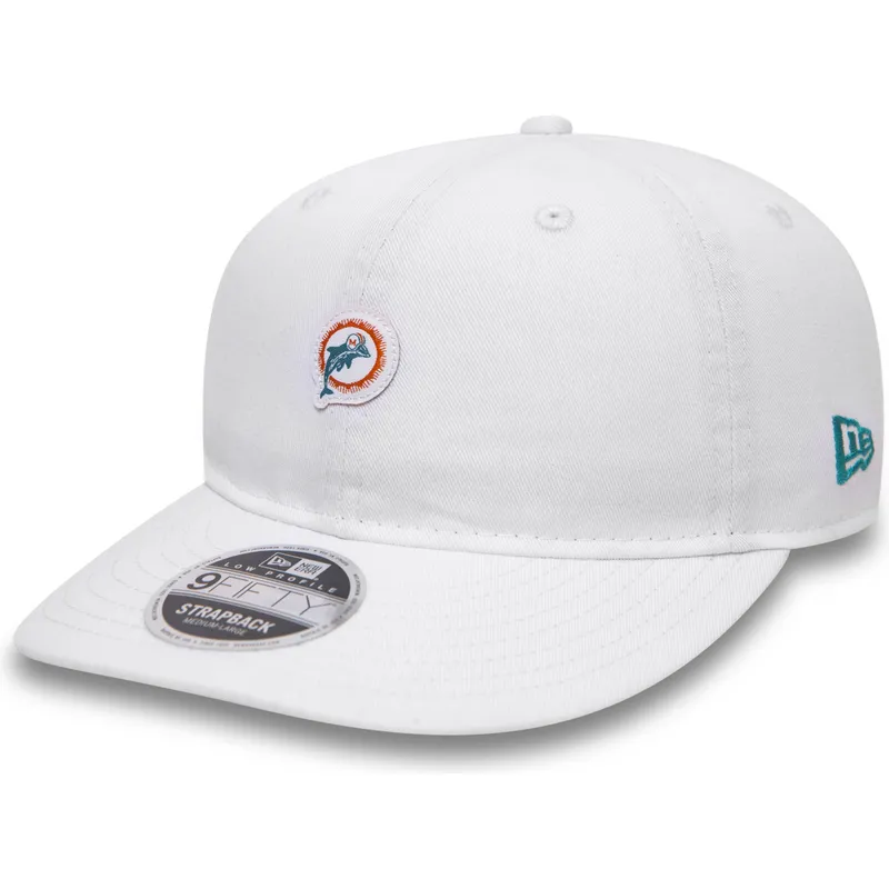 cappelli-piatta-bianco-snapback-9fifty-low-profile-unstructured-dei-miami-dolphins-nfl-di-new-era