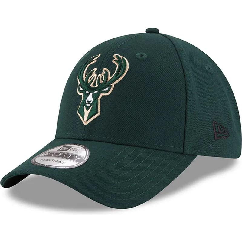 gron-justerbar-curved-kasket-9forty-the-league-fra-milwaukee-bucks-nba-fra-new-era