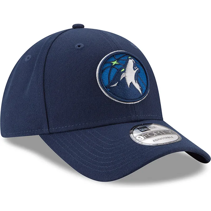 marineblaue-verstellbare-curved-cap-9forty-the-league-der-minnesota-timberwolves-nba-von-new-era