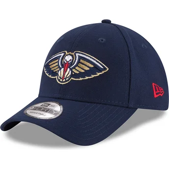 Justerbar marineblå kurvet kasket 9FORTY The League fra New Orleans Pelicans NBA fra New Era