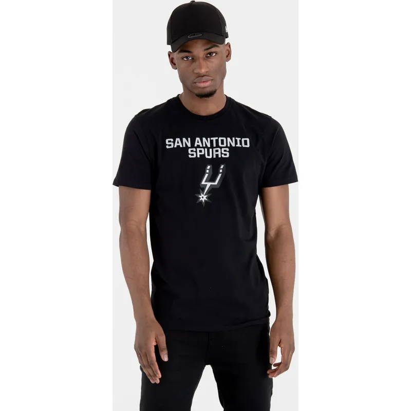 magliette-manica-corta-nero-dei-san-antonio-spurs-nba-di-new-era