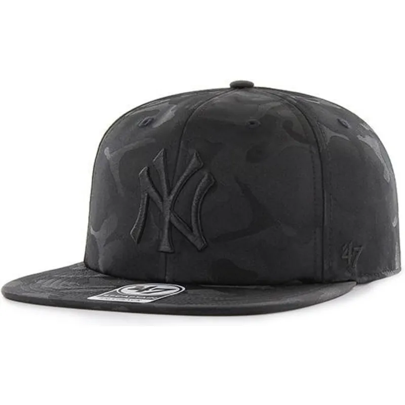 cappelli-piatta-mimetizzazione-snapback-negro-dei-new-york-yankees-mlb-di-47-brand