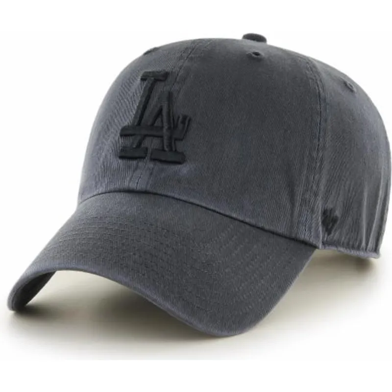 cappellino-curvo-nero-con-logo-nero-dei-los-angeles-dodgers-mlb-clean-up-di-47-brand