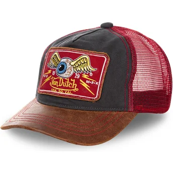 cappellino-trucker-nero-rosso-e-marrone-truck04-di-von-dutch