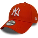 mutzen-gebogen-orange-verstellbares-band-9forty-essential-der-new-york-yankees-mlb-von-new-era