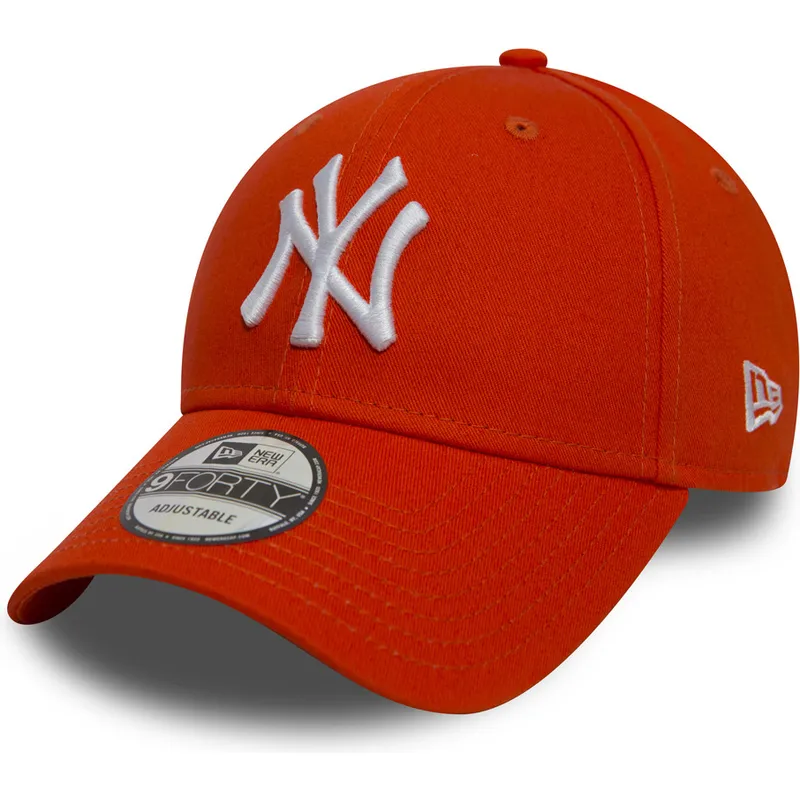 mutzen-gebogen-orange-verstellbares-band-9forty-essential-der-new-york-yankees-mlb-von-new-era