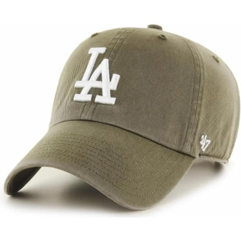 mutzen-gebogen-braun-verstellbares-band-der-los-angeles-dodgers-mlb-von-47-brand