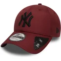 cappellino-curvo-bordeaux-regolabile-con-logo-nero-9forty-ripstop-dei-new-york-yankees-mlb-di-new-era