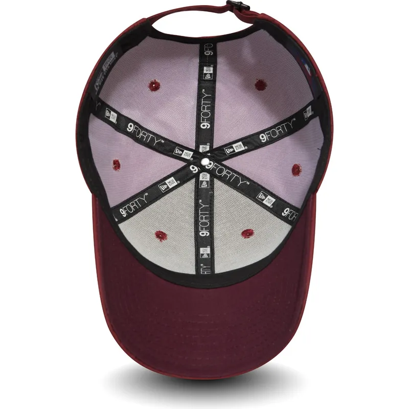 cappelli-curva-rosso-cinghia-regolabile-granate-negro-9forty-ripstop-dei-new-york-yankees-mlb-di-new-era