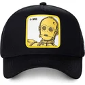 cappellino-nero-snapback-curvo-c-3po-c3p3-star-wars-di-capslab
