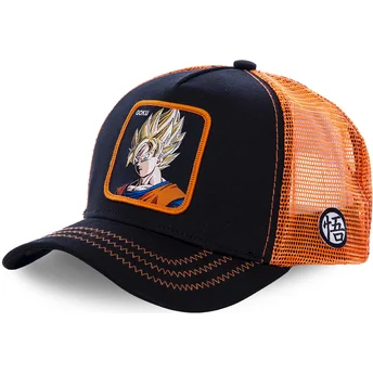 Sort og orange trucker-kasket Son Goku Super Saiyan GO3...