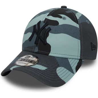 cappelli-curva-mimetizzazione-cinghia-regolabile-negro-9forty-essential-dei-new-york-yankees-mlb-di-new-era