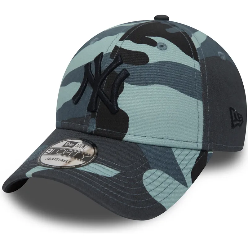 cappellino-curvo-mimetico-blu-regolabile-con-logo-nero-9forty-essential-dei-new-york-yankees-mlb-di-new-era