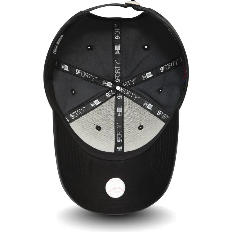 cappelli-curva-mimetizzazione-cinghia-regolabile-negro-negro-9forty-essential-dei-los-angeles-dodgers-mlb-di-new-era