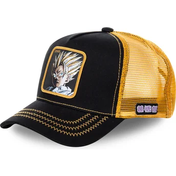 Czapka trucker czarna i żółta Son Gohan Super Saiyan 2 DBZSUP Dragon Ball Capslab