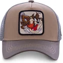 cappello-trucker-marrone-diavolo-della-tasmania-taz3-looney-tunes-di-capslab