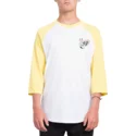 maglietta-maniche-3-4-bianca-e-gialla-winged-peace-yellow-di-volcom